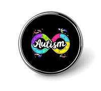 Badge rond avec symbole de l'infini pour l'acceptation de l'autisme, broche personnalisée, insigne pour vêtements femmes et hommes, décoration.