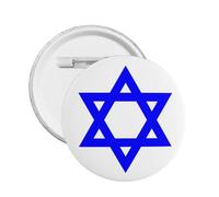 Badge rond bleu étoile de David I Stand avec épingle Israël Drapeau Israël, M, Plastique