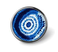 Badge rond bleu tie-dye en métal personnalisé pour vêtements, sacs, chapeaux, broche humoristique imprimée, insigne de décoration de fête, accessoires pour homme et femme