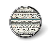 Badge rond bohème à rayures triangulaires pour homme et femme, durable et élégant, badges en métal léger pour chemises, vestes, chapeaux
