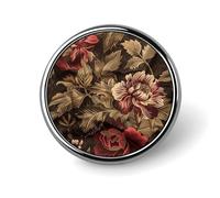 Badge rond bordeaux et marron personnalisé broche de revers léger et durable en fer blanc pour chapeau, vêtements, sac à dos, épingles décoratives, circulaire, aluminium, alliage d'aluminium