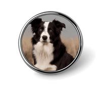 Badge rond Border Collie 25 mm/1 pouce - Pièces détachées - Porte-épingles classiques - Boutons pour chemises et vêtements - Broche personnalisée
