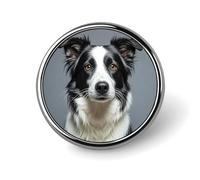 Badge rond Border Collie en émail mignon broche bouton broche personnalisée vêtements décoration unisexe porte-badge chapeaux sacs chemises décoration