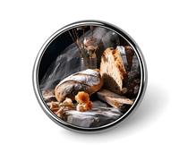 Badge rond « Bread in Bakery » - Jolie broche décorative pour chapeaux, vestes, vêtements, bijoux, accessoires pour fête de mariage