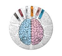 Badge rond cerveau humain - Design en fer blanc durable avec impression sur un seul côté, parfait pour les cadeaux personnalisés et la décoration de vêtements, taille unique