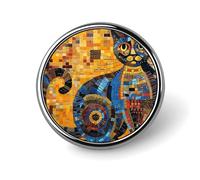 Badge rond classique, bouton chat abstrait coloré, épinglette résistante et tendance, cadeau, accessoire, badge personnalisé pour sac, sac à dos, chapeau