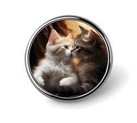 Badge rond classique motif chat bisou - Broches résistantes et tendance - Accessoires de mode - Badges personnalisés pour sac, sac à dos, chapeau
