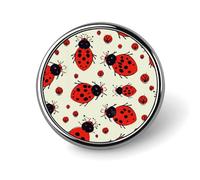 Badge rond coccinelle rouge mignon en émail broche bouton broche personnalisée vêtements décoration unisexe porte-badge chapeaux sacs chemises décoration