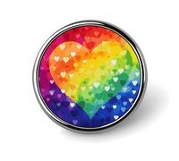Badge rond coloré arc-en-ciel en forme de cœur en émail mignon broche bouton broche personnalisée vêtements décoration unisexe porte-badge chapeaux sacs chemises décoration