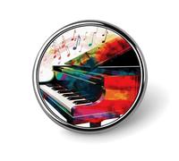Badge rond coloré en forme de clavier de piano musical mignon en émail broche bouton broche personnalisée vêtements décoration unisexe porte-badge chapeaux sacs chemises décoration