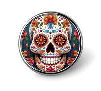 Badge rond coloré en forme de tête de mort en forme de tête de mort, broche en émail pour décoration de vêtements, unisexe, porte-badge, chapeaux, sacs, chemises