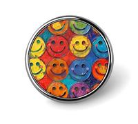 Badge rond coloré en forme de visage souriant mignon en émail broche bouton broche personnalisée vêtements décoration unisexe porte-badge chapeaux sacs chemises décoration