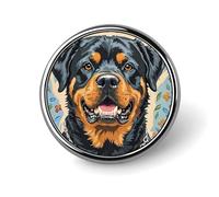 Badge rond cool Rottweiler pour homme et femme, durable et élégant, badges en métal léger pour chemises, vestes, chapeaux