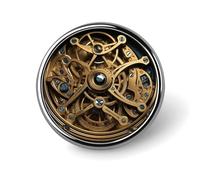Badge rond cool steampunk pour homme et femme, durable et élégant, badges en métal léger pour chemises, vestes, chapeaux