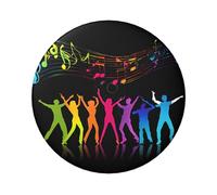 Badge rond « Dance With Music » - Design en fer blanc durable avec impression sur un seul côté, parfait pour les cadeaux personnalisés et la décoration de vêtements, taille unique