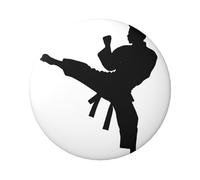 Badge rond d'arts martiaux de taekwondo - Design en fer blanc durable avec impression sur un seul côté, parfait pour les cadeaux personnalisés et la décoration de vêtements, taille unique