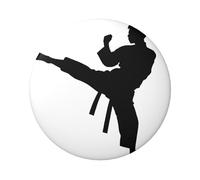 Badge rond d'arts martiaux de taekwondo - Design en fer blanc durable avec impression sur un seul côté, parfait pour les cadeaux personnalisés et la décoration de vêtements, taille unique