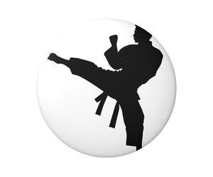 Badge rond d'arts martiaux de taekwondo - Design en fer blanc durable avec impression sur un seul côté, parfait pour les cadeaux personnalisés et la décoration de vêtements, taille unique