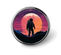 Badge rond d'astronaute cool - Jolie broche pour chapeaux, vestes - Décoration personnalisée - Accessoires de bijoux pour fête de mariage
