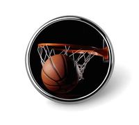 Badge rond de basket-ball mignon en émail broche bouton broche personnalisée vêtements décoration unisexe porte-badge chapeaux sacs chemises décoration