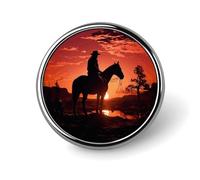 Badge rond de cowboy West - Jolie broche pour chapeaux, vestes - Décoration personnalisée - Accessoires de bijoux pour fête de mariage