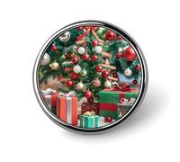 Badge rond de décoration de Noël personnalisé en métal pour vêtements, sacs, chapeaux, broches imprimées humoristiques, accessoires de décoration de fête, accessoires pour homme et femme