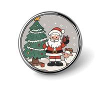 Badge rond de Noël en forme de mouton - En émail - Broche à boutons - Décoration personnalisée pour vêtements - Unisexe - Porte-badge, chapeaux, sacs, chemises