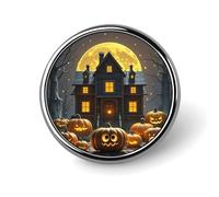 Badge rond de nuit d'Halloween pour homme et femme, durable et élégant, badges en métal léger pour chemises, vestes, chapeaux
