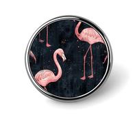 Badge rond de style flamant rose pêche, broche de revers personnalisée, insigne en fer blanc léger et durable pour chapeau, vêtements, sac à dos, épingles décoratives, circulaire, aluminium, alliage