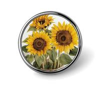 Badge rond d'été à motif tournesols pour homme et femme, épingles à revers élégantes et durables, badges en métal légers pour chemises, vestes, chapeaux