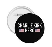 Badge rond du héros Charlie Kirk, épingles, badge, broche, décoration pour chapeaux, sacs, vêtements