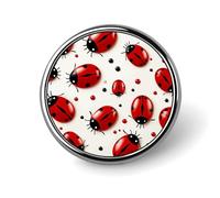 Badge rond élégant avec coccinelle rouge imprimée 2,5 cm - Épinglette en alliage d'aluminium avec transfert de chaleur, épingle en métal léger pour chemises, vestes, cadeaux uniques