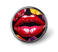 Badge rond en alliage d'aluminium de qualité supérieure, broche à lèvres colorées, accessoires cadeaux, emblème en métal léger pour homme et femme, épinglette durable et tendance pour chapeau, veste