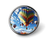 Badge rond en alliage d'aluminium de qualité supérieure, broche colorée en forme de montgolfière, accessoires cadeaux, emblème en métal léger pour homme et femme, épinglette durable et tendance pour