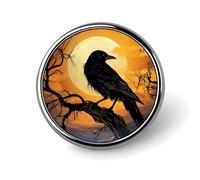 Badge rond en alliage d'aluminium de qualité supérieure, broche corbeau, accessoires cadeaux, emblème en métal léger pour homme et femme, épinglette durable et tendance pour chapeau, veste, sac à dos