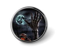 Badge rond en alliage d'aluminium de qualité supérieure, broche d'Halloween foncée pour Halloween, accessoires cadeaux, emblème en métal léger pour homme et femme, épinglette durable et tendance pour