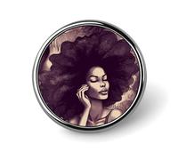 Badge Rond en Alliage d'aluminium de qualité supérieure, Broche en Cheveux africains pour Femmes Noires, Accessoires Cadeaux, emblème en métal léger pour Hommes et Femmes, épinglette Durable et Tend