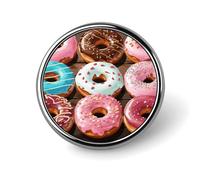 Badge rond en alliage d'aluminium de qualité supérieure, broche en forme de beignets, accessoires cadeaux, emblème en métal léger pour homme et femme, épinglette durable et tendance pour chapeau