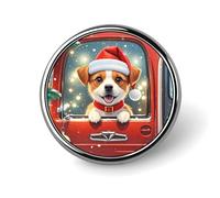 Badge rond en alliage d'aluminium de qualité supérieure, broche en forme de chiot rouge pour cadeaux, emblème en métal léger pour homme et femme, épinglette durable et tendance pour chapeau, veste