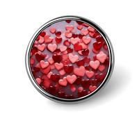 Badge rond en alliage d'aluminium de qualité supérieure, broche en forme de cœurs rouges, accessoires cadeaux, emblème en métal léger pour homme et femme, épinglette durable et tendance pour chapeau