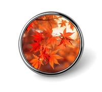 Badge rond en alliage d'aluminium de qualité supérieure, broche en forme de feuilles d'érable au soleil, accessoires cadeaux, emblème en métal léger pour homme et femme, épinglette durable et tendance