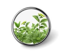 Badge rond en alliage d'aluminium de qualité supérieure, broche en forme de feuilles d'herbes aromatiques, accessoires cadeaux, emblème en métal léger pour homme et femme, épinglette durable et