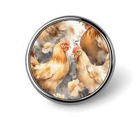 Badge rond en alliage d'aluminium de qualité supérieure, broche en forme de poulet, canard, accessoires cadeaux, emblème en métal léger pour homme et femme, épinglette durable et tendance pour chapeau