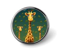Badge rond en alliage d'aluminium de qualité supérieure, broche girafe de dessin animé, accessoires cadeaux, emblème en métal léger pour homme et femme, épinglette durable et tendance pour chapeau
