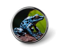 Badge rond en alliage d'aluminium de qualité supérieure, broche grenouille bleue, accessoires cadeaux, emblème en métal léger pour homme et femme, épinglette durable et tendance pour chapeau, veste