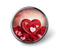 Badge rond en alliage d'aluminium de qualité supérieure, broche « Happy Valentine's Day », accessoires cadeaux, emblème en métal léger pour homme et femme, épinglette durable et tendance pour chapeau