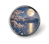 Badge rond en alliage d'aluminium de qualité supérieure, broche haute à suspendre en forme de lune brillante, accessoires cadeaux, emblème en métal léger pour homme et femme, épinglette durable et