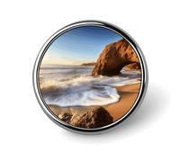 Badge rond en alliage d'aluminium de qualité supérieure, broche Malibu de plage, accessoires cadeaux, emblème en métal léger pour homme et femme, épinglette durable et tendance pour chapeau, veste