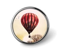 Badge rond en alliage d'aluminium de qualité supérieure, broche montgolfière, accessoires cadeaux, emblème en métal léger pour homme et femme, épinglette durable et tendance pour chapeau, veste, sac à