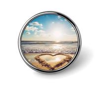 Badge rond en alliage d'aluminium de qualité supérieure, broche romantique en forme de cœur, accessoire de plage, accessoires cadeaux emblème en métal léger pour homme et femme, épinglette durable et